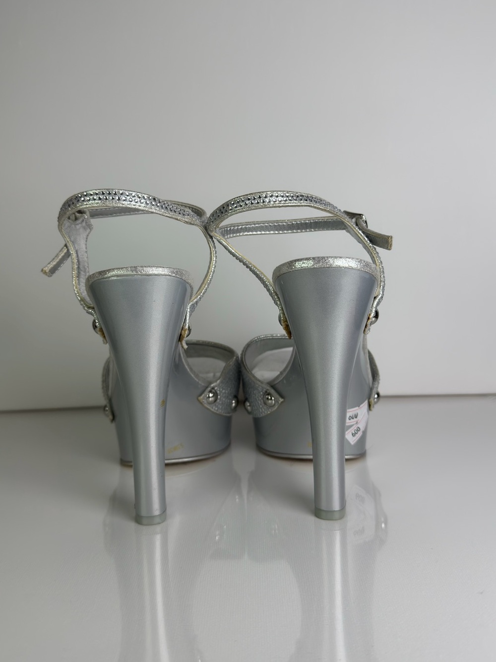 🔥👠Jessica Simpson Silver Rhinestone Platform Sandals - Picture 3 of 3